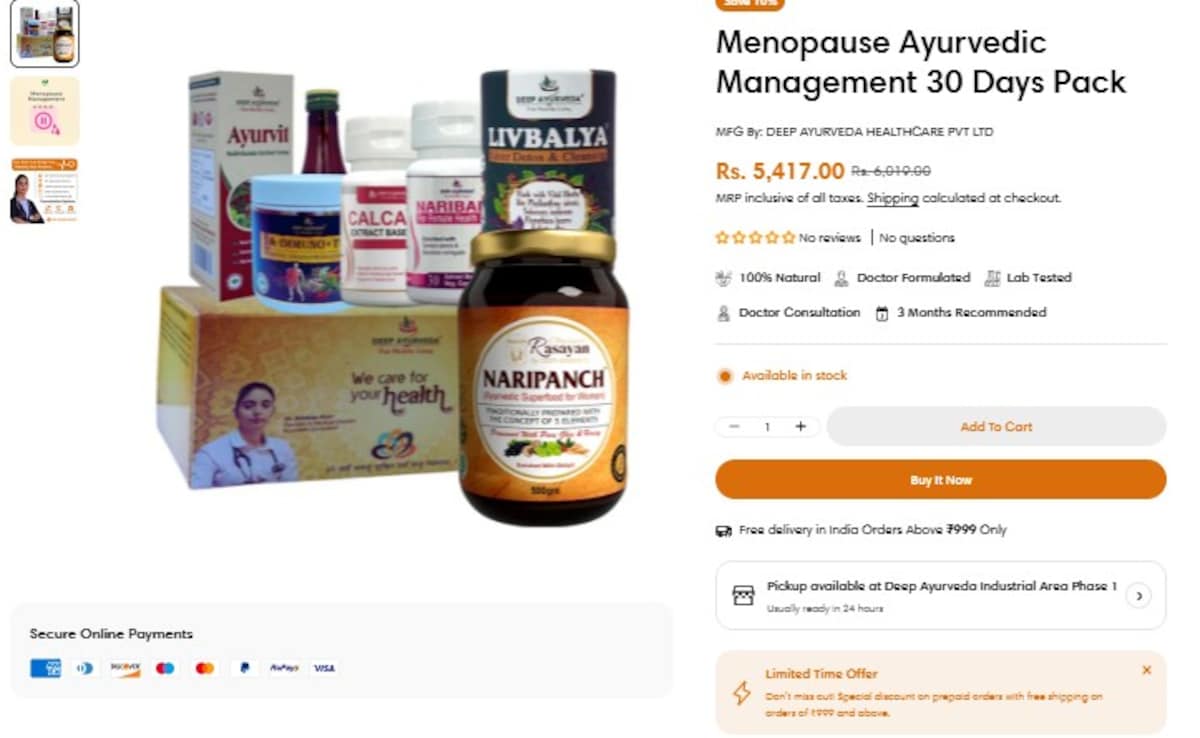 Menopause starter kit priced at Rs 5,417