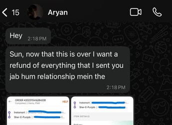 Viral Now: Man Asks Ex-Girlfriend To Refund Money Spent On Food Orders After Breaking Up Viral Now: Man Asks Ex-Girlfriend To Refund Money Spent On Food Orders After Breaking Up