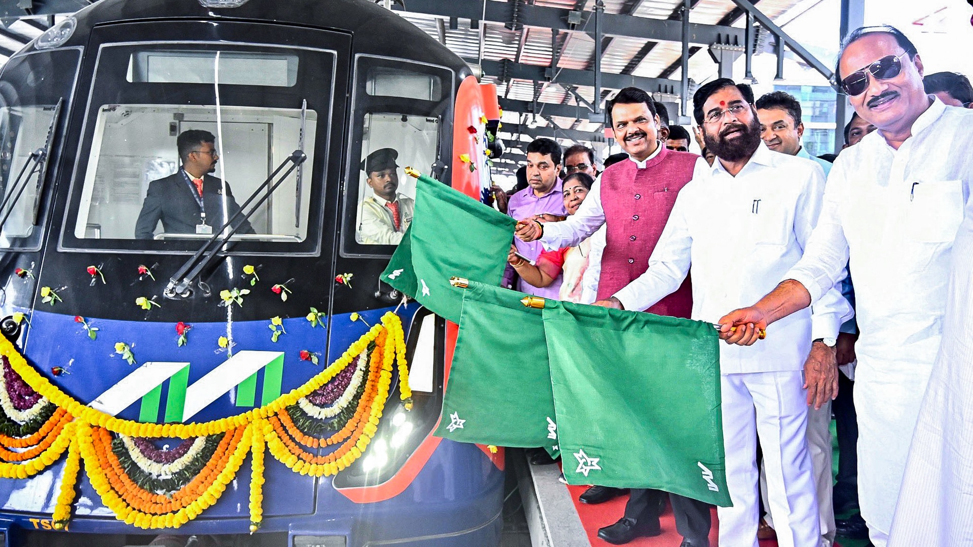 Devendra Fadnavis Flags Off Trial Run Of Mumbai Metro Line 9