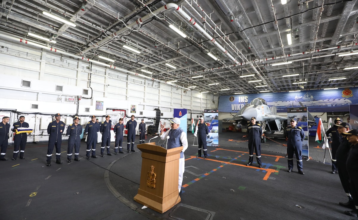 Rajnath Singh reviewed operational readiness and praised the Navys role in neutralising threats during the Operation Sindoor. Rajnath Singh reviewed operational readiness and praised the Navys role in neutralising threats during the Operation Sindoor.
