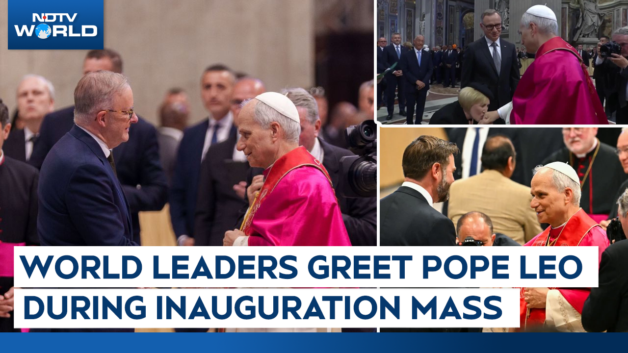 World Leaders Greet Pope Leo XIV During Inauguration Mass In Vatican, Rome World Leaders Greet Pope Leo XIV During Inauguration Mass In Vatican, Rome