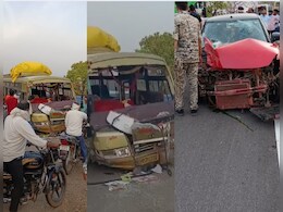 बस और कार की आमने-सामने की हुई जोरदार टक्कर, 12 यात्री घायल; दो की हालत गंभीर