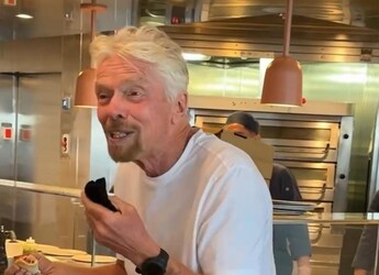 Cruise Passenger Spots Billionaire Richard Branson Casually Enjoying Pizza, Video Goes Viral Cruise Passenger Spots Billionaire Richard Branson Casually Enjoying Pizza, Video Goes Viral
