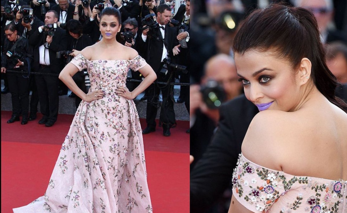 Aishwarya Rai in purple lipstick. Photo: X/in_aishwarya