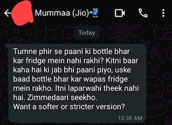 After Son Forgets To Fill Water Bottle Again, Mom Takes Help Of GPT For Scolding Him After Son Forgets To Fill Water Bottle Again, Mom Takes Help Of GPT For Scolding Him