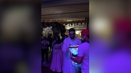 Watch: Abhishek Bachchan Plays Drums To <i>Dus Bahane</i> Beats At Mumbai Wedding While Aishwarya And Aaradhya Look On In Awe