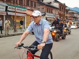 Omar Abdullah Cycles On Pahalgam Streets, Assures People Of Tourism Revival