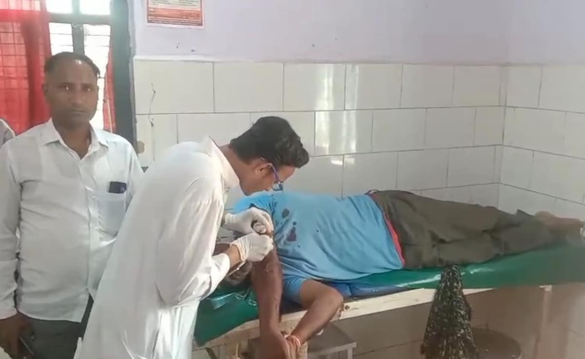 (तेंदुए के हमले में घायल किसान) (तेंदुए के हमले में घायल किसान)
