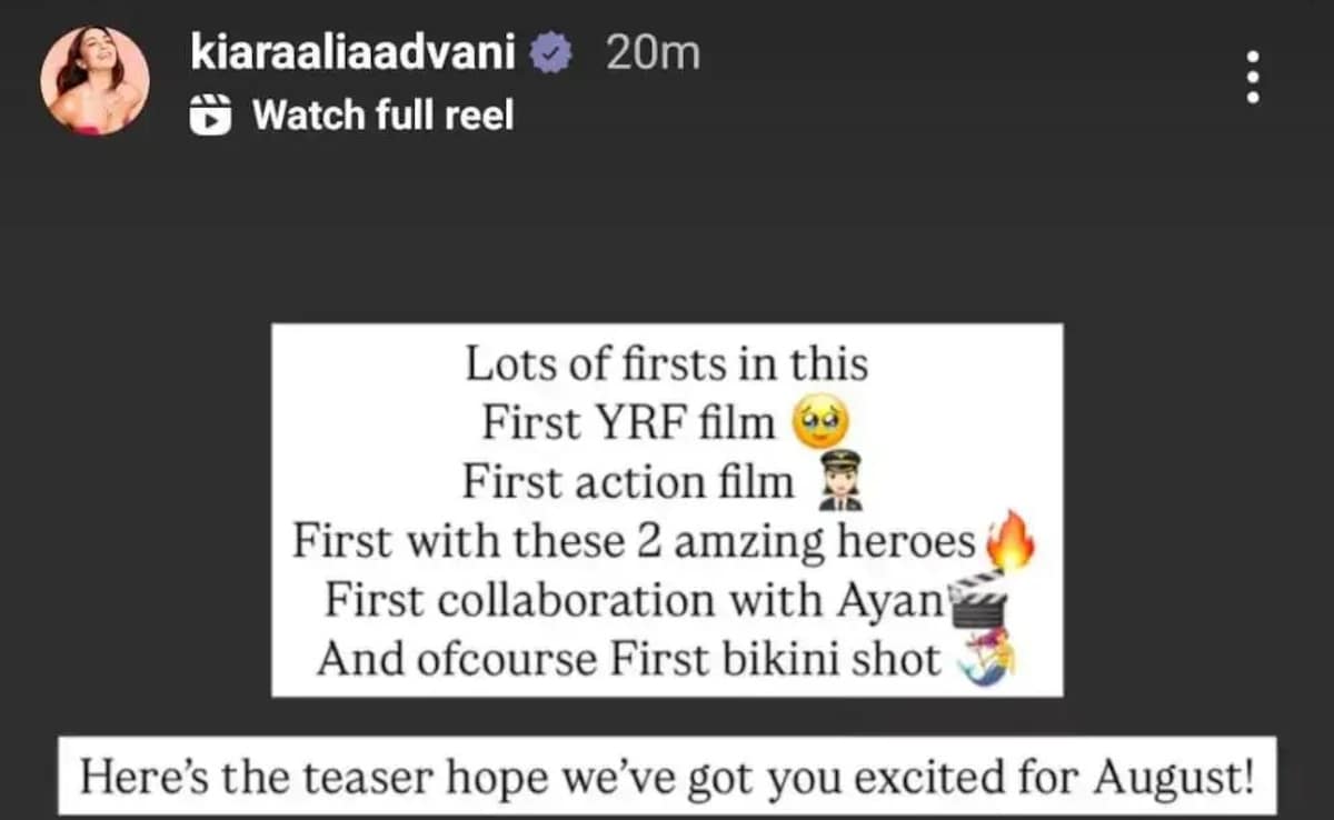 Kiara Advanis bikini look in War 2. Screenshot: Instagram/kiaraaliaadvani Kiara Advanis bikini look in War 2. Screenshot: Instagram/kiaraaliaadvani