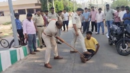 Video: 3 Men Made To Sit On Road As Andhra Cops Hit Them With Sticks