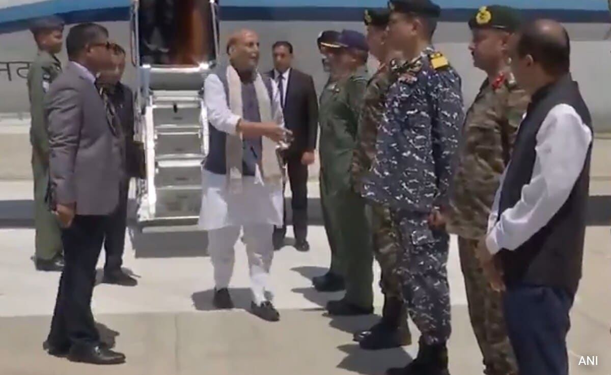 Defence Minister Rajnath Singh Visits Bhuj Air Force Station, Meets Warriors