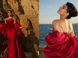 Jacqueline Fernandez Dazzles In Corseted Red Couture Gown At Cannes 2025 Jacqueline Fernandez Dazzles In Corseted Red Couture Gown At Cannes 2025