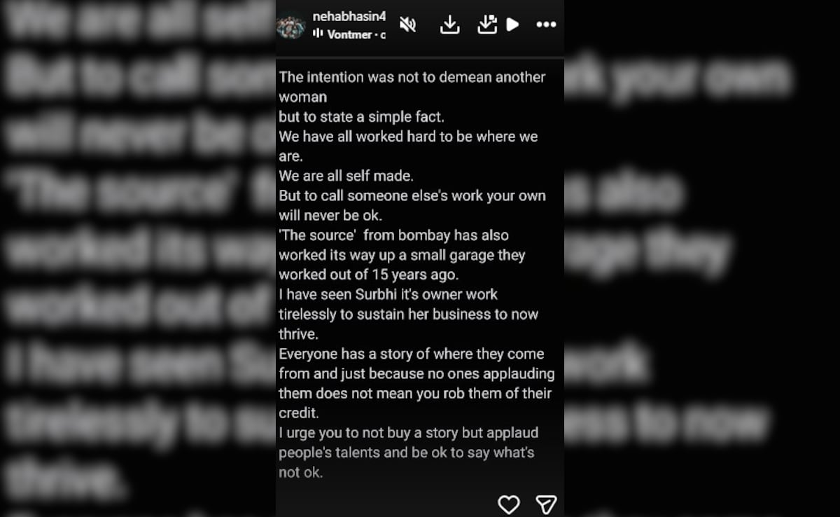 Neha Basins story on Instagram