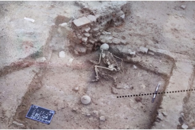 एएसआई की खुदाई में मिले कंकाल की तस्वीर. एएसआई की खुदाई में मिले कंकाल की तस्वीर.