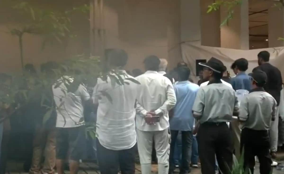 Visuals from his residence showed a crowd of people gathered to pay their last respects. Visuals from his residence showed a crowd of people gathered to pay their last respects.