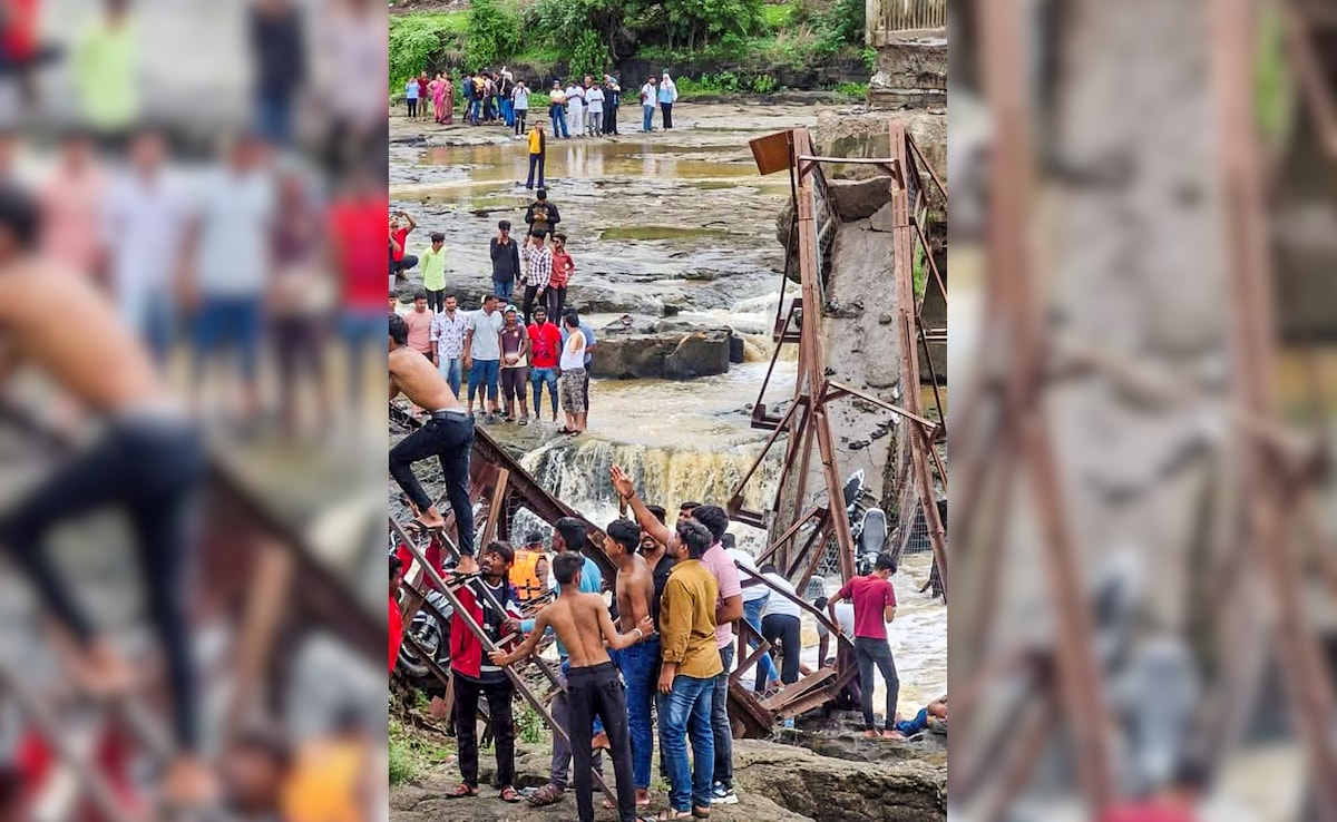 The bridge collapsed due to overcrowding by tourists who ignored the warning board at the spot, officials said. The bridge collapsed due to overcrowding by tourists who ignored the warning board at the spot, officials said.