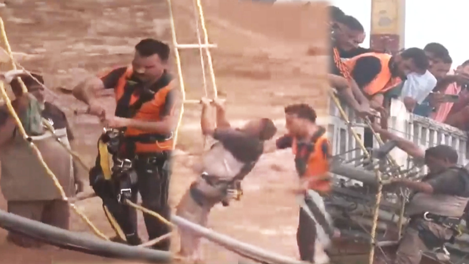 Dramatic Rescue: Man Stranded Midstream In Jammus Tawi River After Heavy Rainfall