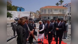 In Cyprus, A Surprise Greeting For PM Modi, Local Official Touches His Feet