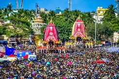 Devotees Gather For Grand Rath Yatra Of Lord Jagannath In Puri Devotees Gather For Grand Rath Yatra Of Lord Jagannath In Puri