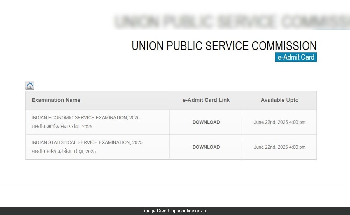 UPSC IES ISS Admit Card 2025 The Union Public Service Commission