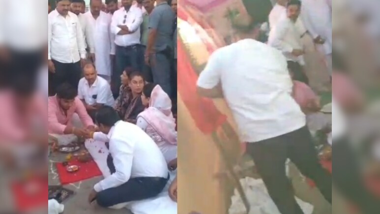 शिलान्यास पट्टी पर जब नेताजी को नहीं लिखा मिला अपना नाम, फिर क्या-भरी सभा में शिलापट्टी को फावड़े से कर दिया टुकड़े-टुकड़े शिलान्यास पट्टी पर जब नेताजी को नहीं लिखा मिला अपना नाम, फिर क्या-भरी सभा में शिलापट्टी को फावड़े से कर दिया टुकड़े-टुकड़े