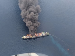 Explosion On Singapore-Flagged Ship Off Kerala Coast, Navy Responds Explosion On Singapore-Flagged Ship Off Kerala Coast, Navy Responds
