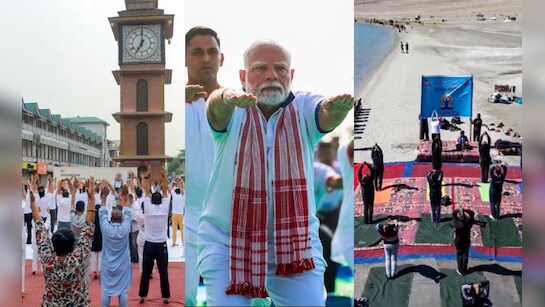 विशाखापट्टनम से लेकर टाइम्स स्क्वायर तक, कुछ इस तरह से मनाया गया योग दिवस, देखें VIDEO | Visakhapatnam to New York, this is how Yoga Day was celebrated - watch the video