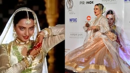 <i>Umrao Jaan</i> Reborn: Golden Girl Rekha Enchants In A Manish Malhotra Ensemble