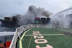 Coast Guard Battles Blaze On Cargo Ship Off Kerala Coast Coast Guard Battles Blaze On Cargo Ship Off Kerala Coast