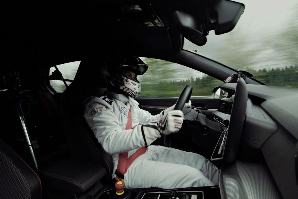 Benny Leuchter testing the Volkswagen Golf GTI Edition 50