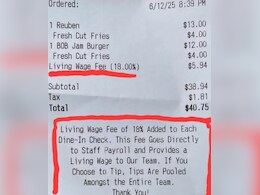 Forget Service Charge, Restaurant Adds New "Living Wage Fee" To Bill Of Burger And Fries Forget Service Charge, Restaurant Adds New "Living Wage Fee" To Bill Of Burger And Fries