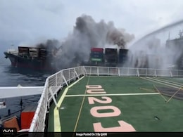 Coast Guard Battles Blaze On Cargo Ship Off Kerala Coast Coast Guard Battles Blaze On Cargo Ship Off Kerala Coast