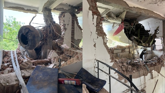 Ahmedabad Plane Crash: Pics Show Crashed Air India Plane At Medical College In Ahmedabad