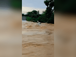 गुजरात के भावनगर में बाढ़, क्या पानी में डूबने वाले बुजुर्ग की बची जान?