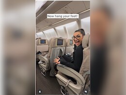 Travel Vlogger Shares Hack To Rest Feet Inside Flight, Leaves Internet Divided