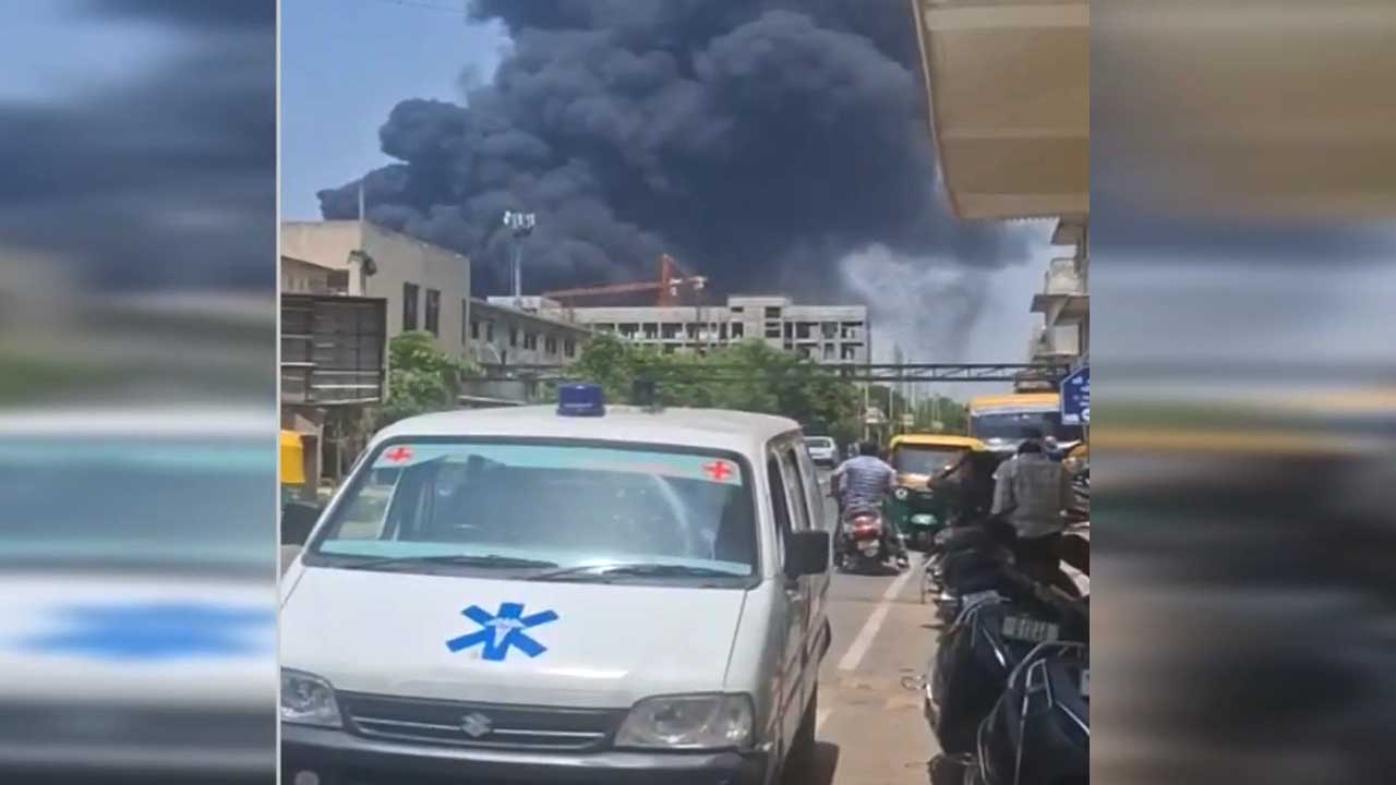 Plane Crash In Ahmedabad, Thick Smoke Seen In Area, Roads Closed