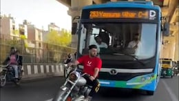 Video: Biker Performs Zig-Zag Stunt In Front Of Delhi Bus, Bike Scrapped