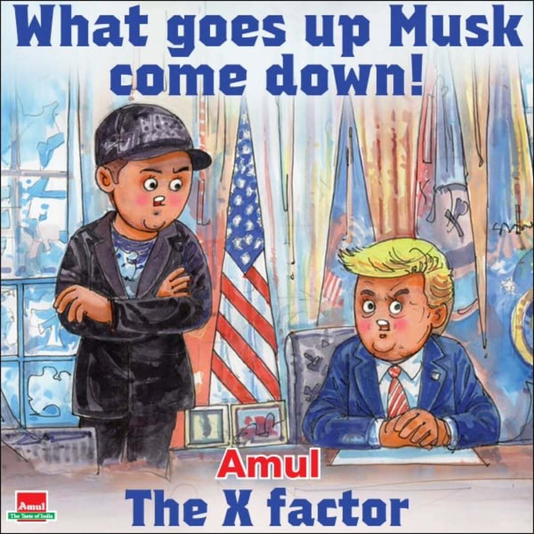 Amul Topical For Donald Trump And Elon Musk | Know All About Amul ...