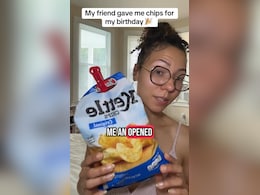 Woman Receives 'Open' Packet Of Chips As Birthday Gift, Here's How She Reacted Woman Receives 'Open' Packet Of Chips As Birthday Gift, Here's How She Reacted