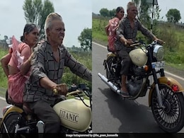 Watch: Elderly Couple Ride Vintage 'Titanic' Royal Enfield, Internet Reacts Watch: Elderly Couple Ride Vintage 'Titanic' Royal Enfield, Internet Reacts