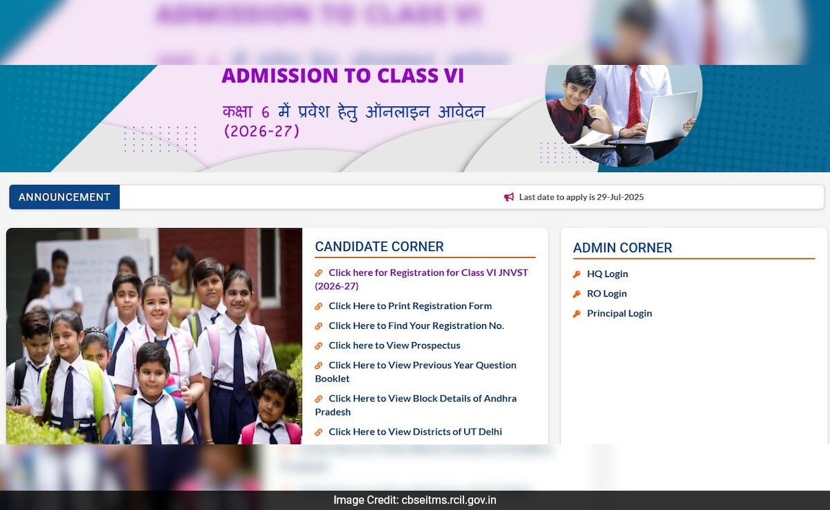 JNVST Class 6 Selection Test 2026: Admit Card Released, Download Here