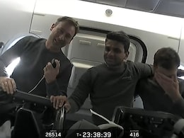 Shubhanshu Shukla's Heartfelt Moment With Crewmate Aboard Dragon Capsule Shubhanshu Shukla's Heartfelt Moment With Crewmate Aboard Dragon Capsule