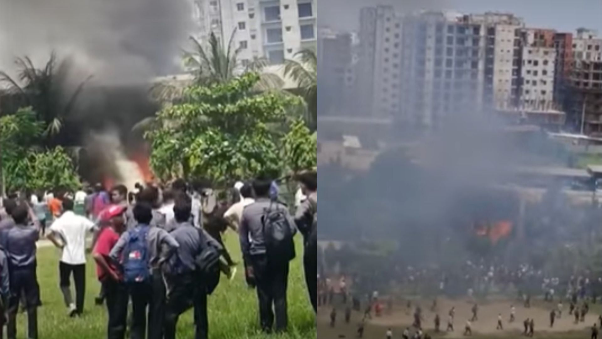 बांग्लादेश के ढाका में एयरफोर्स का फाइटर जेट कॉलेज कैंपस के ऊपर क्रैश, 16 बच्चों समेत 19 की मौत