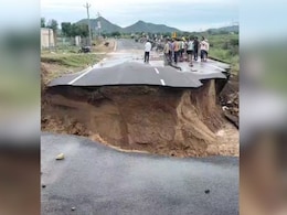 Video: Newly Built Road Washed Away Before Inauguration In Rajasthan Video: Newly Built Road Washed Away Before Inauguration In Rajasthan