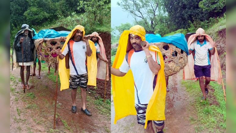 पुणे जिल्ह्यातील गंभीर वास्तव!  ना रस्ता ना सुविधा, आजीला अर्धांगवायूचा झटका; रुग्णालयात नेण्यासाठी 3 किमीची पायपीट