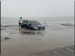 Video: Mercedes Stuck On Dumas Beach In Gujarat's Surat After Stunt Goes Wrong
