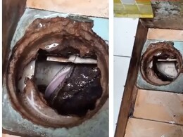 नाले में बुरी तरह फंसा विशाल सांप, निकलने के लिए होता रहा आगे-पीछे, देख लोग बोले- सिर के साइज से 30 फीट लंबा सांप लग रहा है नाले में बुरी तरह फंसा विशाल सांप, निकलने के लिए होता रहा आगे-पीछे, देख लोग बोले- सिर के साइज से 30 फीट लंबा सांप लग रहा है