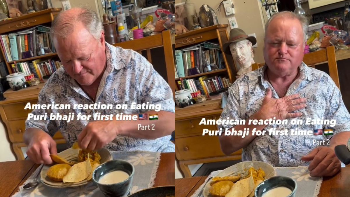 Watch: American Man Tries Puri Bhaji For The First Time. Foodies Love His "Sweet" Reaction
