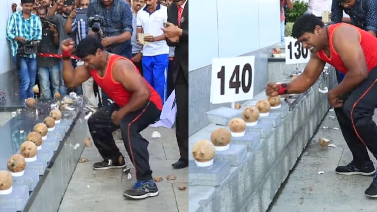 Watch: Kerala Man Smashes Most Coconuts With One Hand, Sets World Record