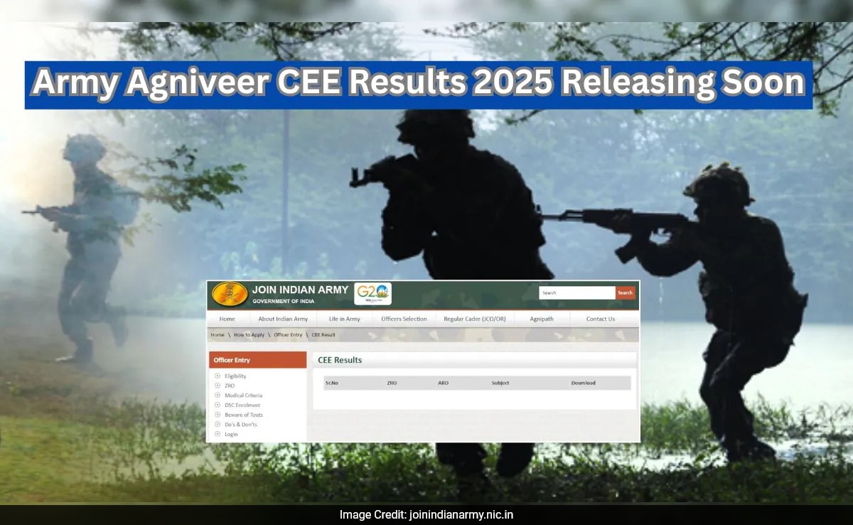 Army Agniveer CEE 2025 Резултати Актуализация на живо Индийската армия